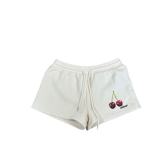 NWOT Edikted Mon Cheri Sweat Shorts Beige Fleece Pull on Drawstring Womens XS - Picture 3 of 11